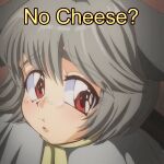  1990s_(style) 1girl :t animal_ears bangs blush capelet closed_mouth commentary english_text grey_capelet grey_hair hair_between_eyes highres looking_at_viewer meme mouse_ears mouse_girl nazrin no_bitches?_(meme) raised_eyebrows red_eyes retro_artstyle short_hair solo step_arts symbol-only_commentary touhou 