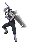  black_hair fingerless_gloves male momochi_zabuza naruto sandals short_hair simple_background solo spiky_hair sword transparent_background vector weapons 