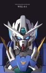  blue_eyes glowing glowing_eyes gundam gundam_00 gundam_exia highres huang_xie looking_at_viewer mecha mobile_suit no_humans portrait redesign robot science_fiction solo straight-on v-fin 