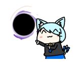 1girl animated_gif black_hole cat_ears original_character seseren short_hair