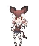 1girl animal_ear_fluff animal_ears bare_shoulders bow bowtie brown_eyes brown_hair extra_ears highres kemono_friends looking_at_viewer official_art okapi_(kemono_friends) pantyhose shirt shoes short_hair shorts simple_background sleeveless sleeveless_shirt solo tail transparent_background yoshizaki_mine