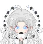  1boy animated animated_gif chibi chinese_clothes hand_fan holding holding_fan i_became_a_god_in_a_horror_game long_hair long_sleeves looking_at_another looking_at_viewer male_focus tavel very_long_hair white_hair xinjinjumin5878665 