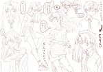  absurdres bite_mark casual genderswap genderswap_(mtf) highres long_hair nanahara2001 nanakusa_nazuna_(yofukashi_no_uta) necktie school_uniform sketch skirt translation_request yamori_kou yofukashi_no_uta yuri 