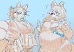  2girls absurdres animal_ears big_belly blush breasts furry furry_female glasses hakumen_(housamo) hekate_(housamo) highres kicking large_breasts long_hair looking_at_viewer lostdog121 motherly multiple_girls pregnant smile tokyo_afterschool_summoners 