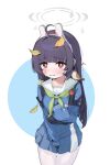  1girl 2080167236 animal_ears bangs bird black_gloves black_hair blue_archive blunt_bangs blush commentary_request crying crying_with_eyes_open fake_animal_ears gloves hairband halo highres leaf leaf_on_head long_hair long_sleeves looking_at_viewer miyu_(blue_archive) pantyhose pleated_skirt rabbit_ears red_eyes school_uniform serafuku shoulder_strap sidelocks simple_background skirt tears two-tone_background white_pantyhose 