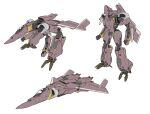  aircraft airplane asterozoa canopy_(aircraft) clenched_hands fighter_jet full_body gerwalk green_eyes highres jet macross mecha military military_vehicle multiple_views no_humans original robot science_fiction simple_background standing variable_fighter white_background 
