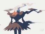  arms_at_sides blurry bright_pupils commentary darkrai dated green_eyes highres looking_down mokuzou_(moku_ssbu) no_humans pokemon pokemon_(creature) solo standing symbol-only_commentary white_background white_pupils 