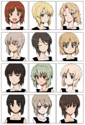  6+girls alternate_hairstyle girls_und_panzer highres kayabakoro multiple_girls 