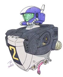  dated ginga_hyouryuu_vifam highres kujira_gunsou mecha no_humans robot simple_background solo torunfam upper_body white_background 