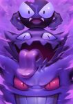  colored_sclera fangs gastly gengar ghost haunter max_grecke no_humans open_mouth pokemon pokemon_(creature) pokemon_(game) red_sclera tongue tongue_out 
