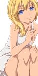  1girl aoi_nori_(aoicoblue) blonde_hair blue_eyes closed_mouth dress kingdom_hearts kingdom_hearts_ii long_hair looking_at_viewer namine simple_background smile solo white_background white_dress 
