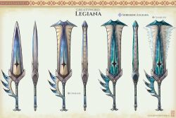  absurdres artist_name character_name concept_art english_text gem gradient_background greatsword highres ice legiana monster_hunter:_world monster_hunter_(series) monster_hunter_world:_iceborne no_humans reference_sheet shrieking_legiana sword uchi_vs_the_world watermark weapon weapon_focus 