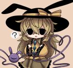  ? animal_ears black_eyes black_headwear blush blush_stickers buttons clenched_hand clenched_hands confused diamond_(shape) diamond_button dress fake_animal_ears frilled_dress frilled_shirt frilled_shirt_collar frilled_skirt frilled_sleeves frills green_hair green_skirt hat hat_ribbon hat_with_ears highres komeiji_koishi long_hair long_sleeves rabbit_ears ribbon shirt simple_background skirt speech_bubble third_eye touhou very_long_hair wide_sleeves yellow_ribbon yellow_shirt zunusama 