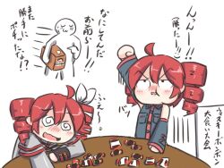 1boy 2girls @_@ amazon_(company) box chocolate_liquor detached_sleeves drill_hair drunk kasane_teto kasane_teto_(sv) kenno_(kenno9mp40) multiple_girls non-web_source red_eyes redhead source_request synthesizer_v translation_request twin_drills twintails utau vocaloid