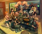  everyone franky highres korean monkey_d_luffy nami nico_robin one_piece panda roronoa_zoro sanji tony_tony_chopper usopp zoro 