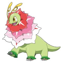  antennae colored_skin green_skin long_neck mega_meganium mega_pokemon meganium neck_flower no_humans official_art pokemon pokemon_(creature) pokemon_focus sauropod second-party_source tail yellow_eyes 