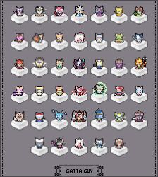  6+boys 6+girls absolutely_everyone absurdres adria_(cat_busters) ancient_egyptian animal_ears annotation_request anubis_(cat_busters) artemis_(cat_busters) artist_name awakened_form_(cat_busters) bridget_(cat_busters) cactus cat_busters cat_ears cat_girl character_request charlotte_(cat_busters) chibi chibi_only chibikemo commentary commission cornelia_(cat_busters) dress elvin_(cat_busters) english_commentary everyone flower food food-themed_creature fruit furry furry_female furry_male gattaiguy grey_background hair_flower hair_ornament heterochromia highres hinozuki_(cat_busters) hinozuki_(swimsuit)_(cat_busters) holding holding_weapon kohaku_(cat_busters) magical_girl mikan_(cat_busters) multiple_boys multiple_girls myaruru_(cat_busters) official_alternate_costume orange_(fruit) parody pixel_art pixiv_commission princess roido_(cat_busters) rokudou_(cat_busters) ruple_(cat_busters) sabo_(cat_busters) shield shirayuki_(cat_busters) simple_background standing style_parody tiara tiger_boy tiruna_(cat_busters) weapon world_flipper world_flipper_(style) 