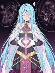  ... 1girl :q ^_^ bare_shoulders black_dress blue_hair breasts closed_eyes closed_mouth collarbone commentary_request dress eiyuu_densetsu eyelashes grandmaster_(eiyuu_densetsu) hair_between_eyes heart heart_hands highres kai_no_kiseki kuny kuro_no_kiseki_(series) long_hair medium_breasts multiple_views sen_no_kiseki_(series) sen_no_kiseki_iv smile snake_print speech_bubble spoken_ellipsis standing thought_bubble tongue tongue_out very_long_hair 