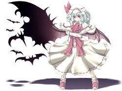  bat_wings bats frills highres red_eyes remilia_scarlet ribbon tateha tateha_(artist) touhou wings 