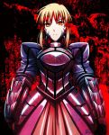  armored_dress blonde_hair dress fate/stay_night fate_(series) saber saber_alter shino_(comic_penguin_club) shino_(pixiv) solo yellow_eyes 
