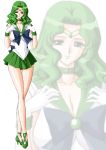  bishoujo_senshi_sailor_moon choker cleavage cute green_eyes green_hair high_heels kaiou_michiru sailor_neptune smile zoom_layer 