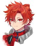  1boy bai_red_(show_by_rock!!) closed_mouth clothing_request head_only helmet holding holding_helmet looking_at_viewer male_focus mel6969 red_eyes red_panda_boy red_panda_ears redhead short_hair show_by_rock!! smile solo white_background 