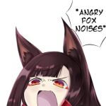 1girl akagi_(azur_lane) angry_noises azur_lane fox_ears long_hair meme open_mouth