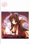  aquarian_age binding_discoloration brown_hair cat_ears china_dress chinadress chinese_clothes cleavage highres long_hair nanase_aoi nekomimi scan 