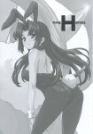   animal_ears asakura_ryoko rabbit_ears bunny_girl fountain&#039;s_square monochrome suzumiya_haruhi_no_yuuutsu  