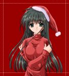  breast_hold christmas nishimata_aoi santa_hat turtleneck 