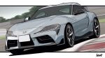  car driving highres motion_blur motor_vehicle no_humans original shadow solo sports_car toyota toyota_supra toyota_supra_mk_v vehicle_focus yuh_7929 