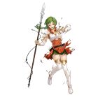  1girl armor boots braid braided_ponytail breastplate breasts damaged dress fingerless_gloves fire_emblem fire_emblem:_the_sacred_stones fire_emblem_heroes gloves green_eyes green_hair high_heel_boots high_heels holding holding_polearm holding_weapon long_hair low_ponytail non-web_source official_art one_eye_closed open_mouth orange_dress polearm shorts shorts_under_skirt small_breasts solo teeth thigh_boots thigh_shorts torn_cloth torn_clothes torn_dress torn_shorts v-shaped_eyebrows vanessa_(fire_emblem) weapon white_background white_footwear white_gloves 