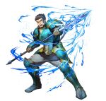  1boy armor beard black_eyes black_hair chainmail dai-xt facial_hair fire_emblem fire_emblem:_the_sacred_stones fire_emblem_heroes gilliam_(fire_emblem) holding holding_polearm holding_weapon leg_armor official_art open_mouth pants polearm raised_eyebrows shoulder_armor solo teeth v-shaped_eyebrows weapon white_background 