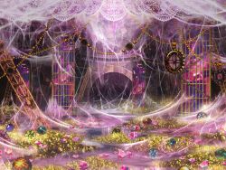  artist_request curtains day diamond_(gemstone) game_cg gem indoors industrial industrial_pipe light_rays magia_record:_mahou_shoujo_madoka_magica_gaiden mahou_shoujo_madoka_magica no_humans official_art pink_gemstone puddle reflective_floor scenery sewer silk spider_web sunlight treasure tunnel window witch&#039;s_labyrinth 