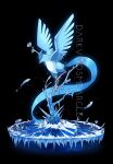  animal_focus articuno artist_name bird black_background closed_eyes closed_mouth commentary darkvoiddoble feathers from_side highres ice no_humans pokemon pokemon_(creature) solo 