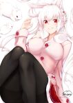  1girl angora_rabbit animal animal_ear_fluff animal_ears breasts chinese_zodiac collarbone highres jacket large_breasts long_hair looking_at_viewer lying original pink_jacket rabbit rabbit_ears rabbit_girl red_eyes red_skirt skirt smile solo white_hair year_of_the_rabbit yorugami_rei 