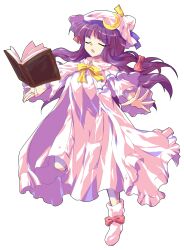  1girl alphes_(style) book capelet closed_eyes coat commentary_request crescent dairi floating floating_book floating_object full_body grimoire hair_ribbon hat large_variant_set long_hair long_sleeves open_clothes open_coat open_mouth outstretched_arms parody patchouli_knowledge purple_hair ribbon solo standing standing_on_one_leg style_parody tachi-e touhou transparent_background tress_ribbon variant_set very_long_hair wide_sleeves 