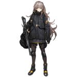  1girl 404_logo_(girls&#039;_frontline) black_bag black_coat black_footwear black_pantyhose boots brown_hair closed_mouth clothes_writing coat crossed_bangs fingerless_gloves full_body girls_frontline gloves gun h&amp;k_ump h&amp;k_ump45 hair_between_eyes hair_ornament heckler_&amp;_koch holding holding_gun holding_weapon infukun knee_pads light_smile long_hair looking_at_viewer no_scar official_alternate_costume official_art one_side_up pantyhose pleated_skirt shell_jacket simple_background skirt smile solo standing submachine_gun thigh_strap transparent_background trigger_discipline ump45_(girls&#039;_frontline) ump45_(winter_journey)_(girls&#039;_frontline) very_long_hair weapon yellow_eyes 