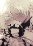  1boy 1girl alphen_(tales) close-up closed_eyes couple dark-skinned_male dark_skin french_kiss gloves hetero kiss long_hair monochrome nukegara102 shionne_(tales) simple_background solo tales_of_(series) tales_of_arise 