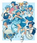 6+girls bare_legs bare_shoulders belt bishoujo_senshi_sailor_moon blonde_hair blue_background blue_bow blue_choker blue_dress blue_footwear blue_gloves blue_hair blue_sailor_collar blue_skirt blue_theme blunt_bangs blush boots border bow breasts brooch cape choker circlet closed_eyes closed_mouth color_connection colored_inner_hair cropped_vest dress drill_hair earrings elbow_gloves elly_mii fingerless_gloves floating frilled_choker frilled_sleeves frills full_body fushigiboshi_no_futago_hime futari_wa_precure gloves goutokuji_miyako grin hair_bow hair_ornament halo hand_up hands_up heart_brooch highres hime_cut houshou_hanon jewelry knee_boots lace-trimmed_dress lace_trim layered_dress long_hair looking_at_viewer magical_girl mahou_shoujo_madoka_magica mermaid_melody_pichi_pichi_pitch miki_sayaka miniskirt mizuno_ami multicolored_hair multiple_girls notice_lines ojamajo_doremi one_eye_closed open_mouth outside_border panty_&amp;_stocking_with_garterbelt pleated_skirt powerpuff_girls powerpuff_girls_z precure rein_(futagohime) sailor_collar sailor_mercury sailor_senshi_uniform senoo_aiko short_dress short_hair short_sleeves simple_background skirt sleeveless sleeveless_dress small_breasts smile star_(symbol) star_choker star_earrings star_hair_ornament stocking_(psg) strapless strapless_dress super_sailor_mercury swept_bangs teeth tiara tongue tongue_out trait_connection twin_drills updo v very_long_hair vest waving white_belt white_border white_cape white_dress white_footwear white_gloves yukishiro_honoka