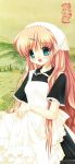  :d apron character_request dress green_eyes hair_clip hinoue_itaru stick_poster tagme very_long_hair 