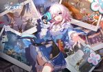  @_(symbol) animal belt black_choker blue_skirt breasts bronya_rand camera cat character_request child choker copyright_name gloves highres holding holding_camera honkai:_star_rail honkai_(series) instrument logo long_sleeves looking_at_another looking_at_viewer march_7th_(honkai:_star_rail) medium_breasts medium_hair multiple_boys multiple_girls music official_art official_wallpaper one_eye_closed open_mouth outstretched_hand picture_frame pink_hair playing_instrument serval_landau single_glove sitting skirt solo_focus teeth upper_body upper_teeth_only 