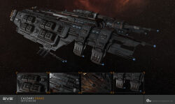  3d absurdres battlecruiser_(eve_online) caldari_state_(eve_online) combat_ship_(eve_online) commentary company_logo company_name copyright_logo copyright_name dark_background dated drake_(eve_online) eve_online flying glowing highres kaalakiota_corporation_(eve_online) logo maya_(medium) military_vehicle no_humans official_art outdoors radio_antenna realistic science_fiction space spacecraft star_(sky) starry_sky_background support_ship_(eve_online) vehicle_focus vehicle_name ymir_jonsson 