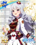 blush character_name dress grey_hair idolmaster_million_live!_theater_days long_hair pink_eyes shijou_takane smile