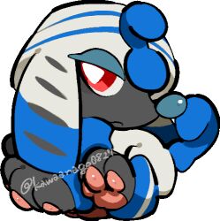  animal_focus bright_pupils chibi chibi_only closed_mouth commentary_request full_body furfrou furfrou_(pharaoh) kawaanago lowres no_humans pokemon pokemon_(creature) pokemon_focus red_eyes solo transparent_background twitter_username white_pupils 