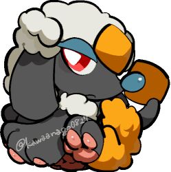  animal_focus bright_pupils chibi chibi_only closed_mouth commentary_request full_body furfrou furfrou_(diamond) kawaanago lowres no_humans pokemon pokemon_(creature) pokemon_focus red_eyes solo transparent_background twitter_username white_pupils 