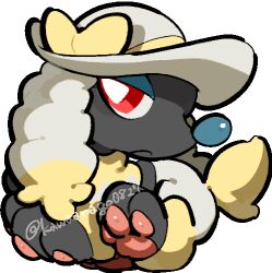  animal_focus bright_pupils chibi chibi_only closed_mouth commentary_request full_body furfrou furfrou_(debutante) kawaanago lowres no_humans pokemon pokemon_(creature) pokemon_focus red_eyes solo transparent_background twitter_username white_pupils 