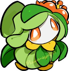  chibi chibi_only commentary_request full_body kawaanago leaf lilligant lowres no_humans pokemon pokemon_(creature) pokemon_focus solo transparent_background twitter_username 