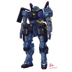  2025 absurdres cable crossover dated earth_federation gundam gundam_gquuuuuux highres hizack machinery mecha mecha_focus mobile_suit no_humans one-eyed pravin_rao_santheran robot science_fiction signature white_background zeta_gundam 