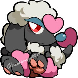  animal_focus bright_pupils chibi chibi_only closed_mouth commentary_request full_body furfrou furfrou_(heart) heart kawaanago lowres no_humans pokemon pokemon_(creature) pokemon_focus red_eyes solo transparent_background twitter_username white_pupils 